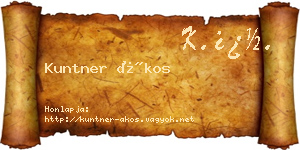 Kuntner Ákos névjegykártya