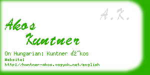akos kuntner business card